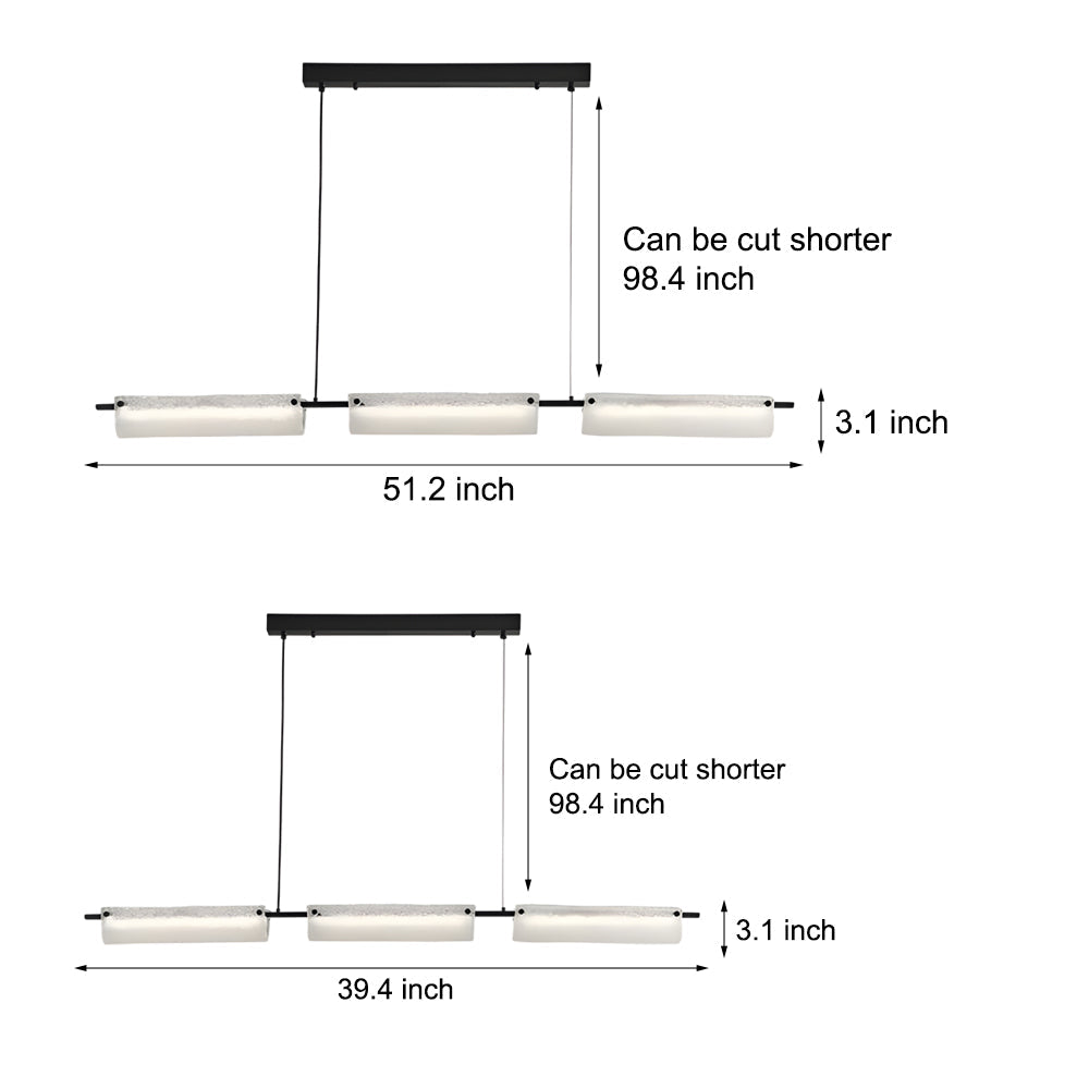 Modern Linear Frosted Glass Kitchen Island Pendant Light