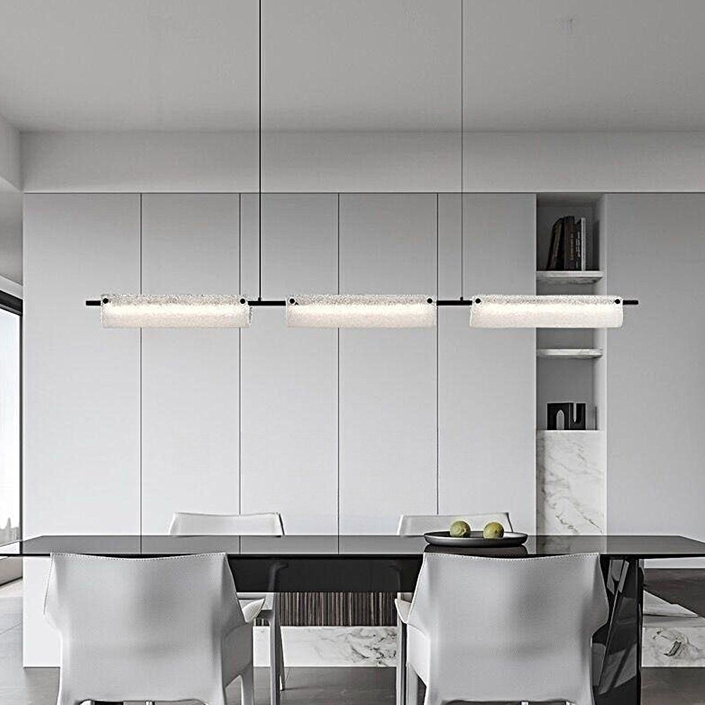Modern Linear Frosted Glass Kitchen Island Pendant Light
