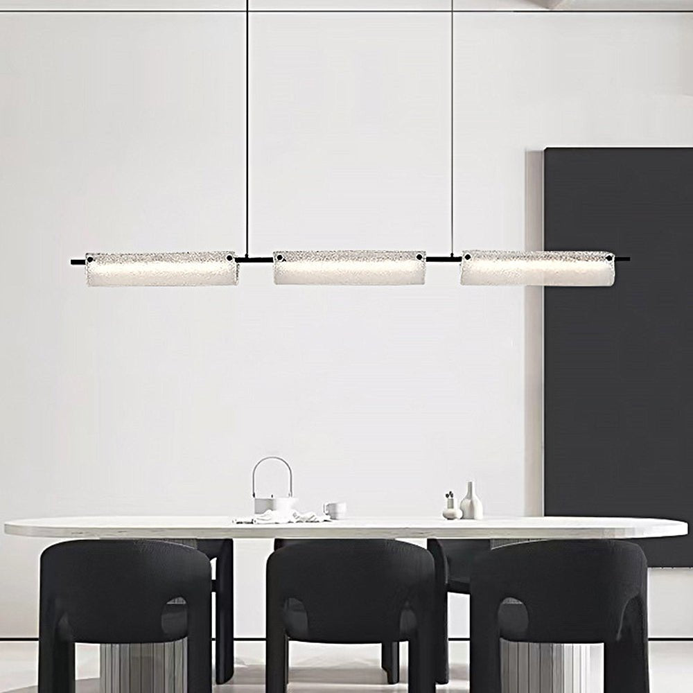 Modern Linear Frosted Glass Kitchen Island Pendant Light