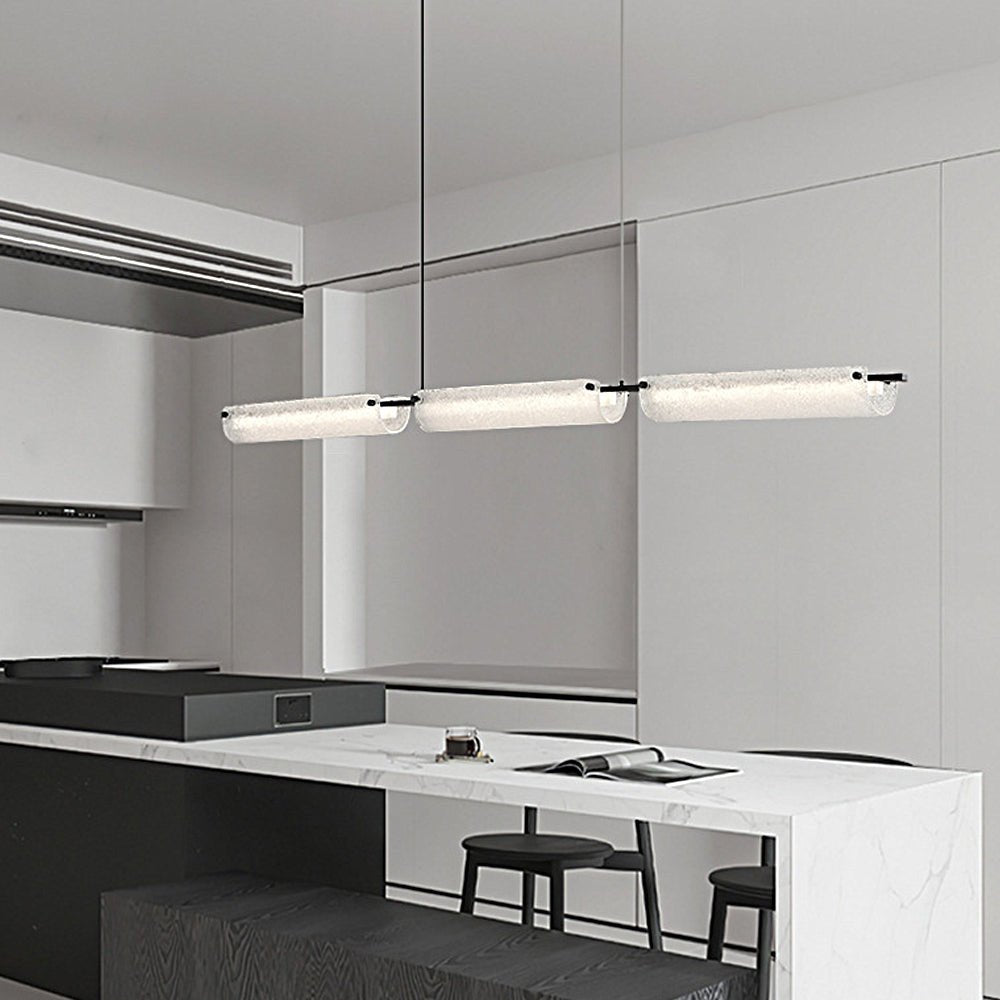 Modern Linear Frosted Glass Kitchen Island Pendant Light