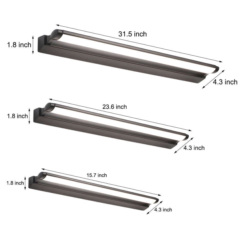 Modern Linear LED Vanity Light Aluminum Bathroom Wall Mount