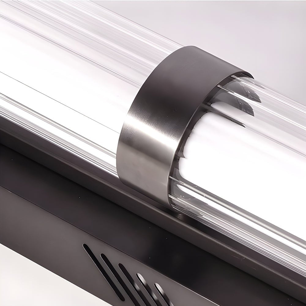 Modern LED Acrylic Tube Wall Sconce - Black Stainless Steel