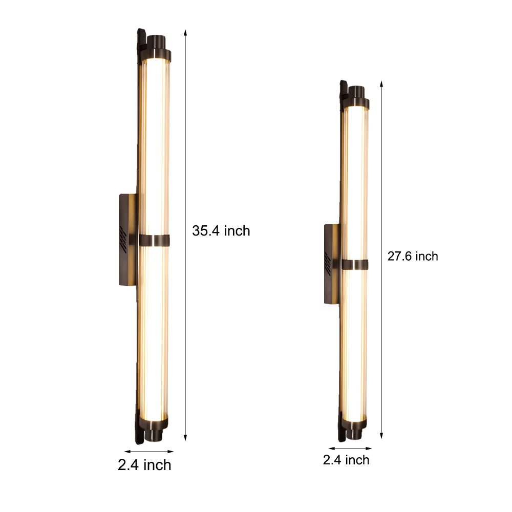 Modern LED Acrylic Tube Wall Sconce - Black Stainless Steel