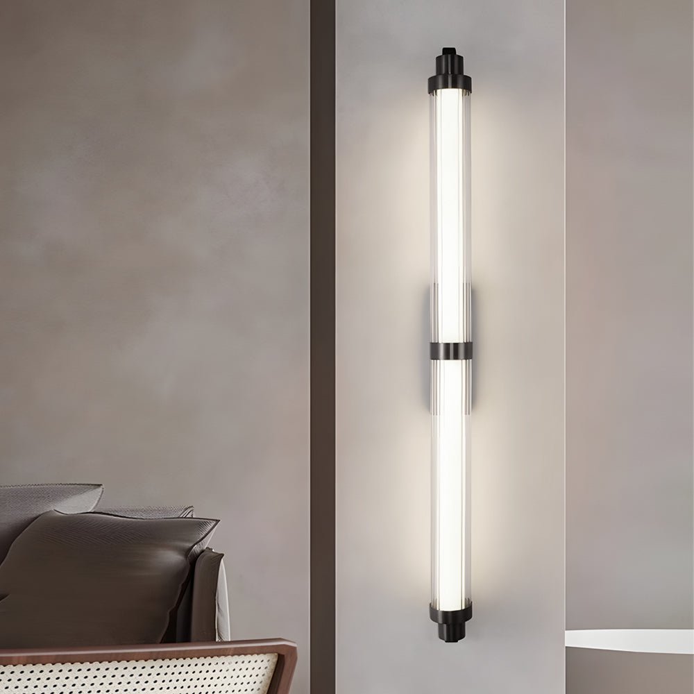 Modern LED Acrylic Tube Wall Sconce - Black Stainless Steel