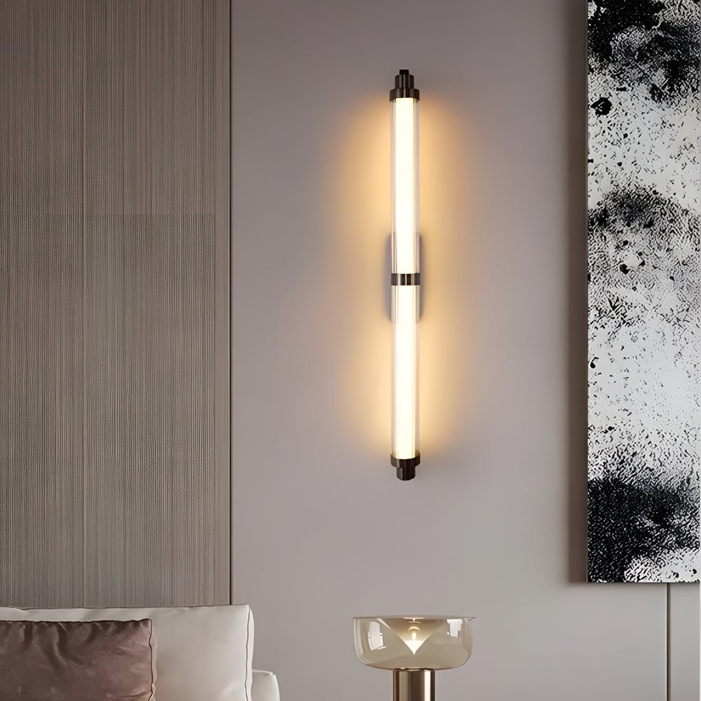 Modern LED Acrylic Tube Wall Sconce - Black Stainless Steel
