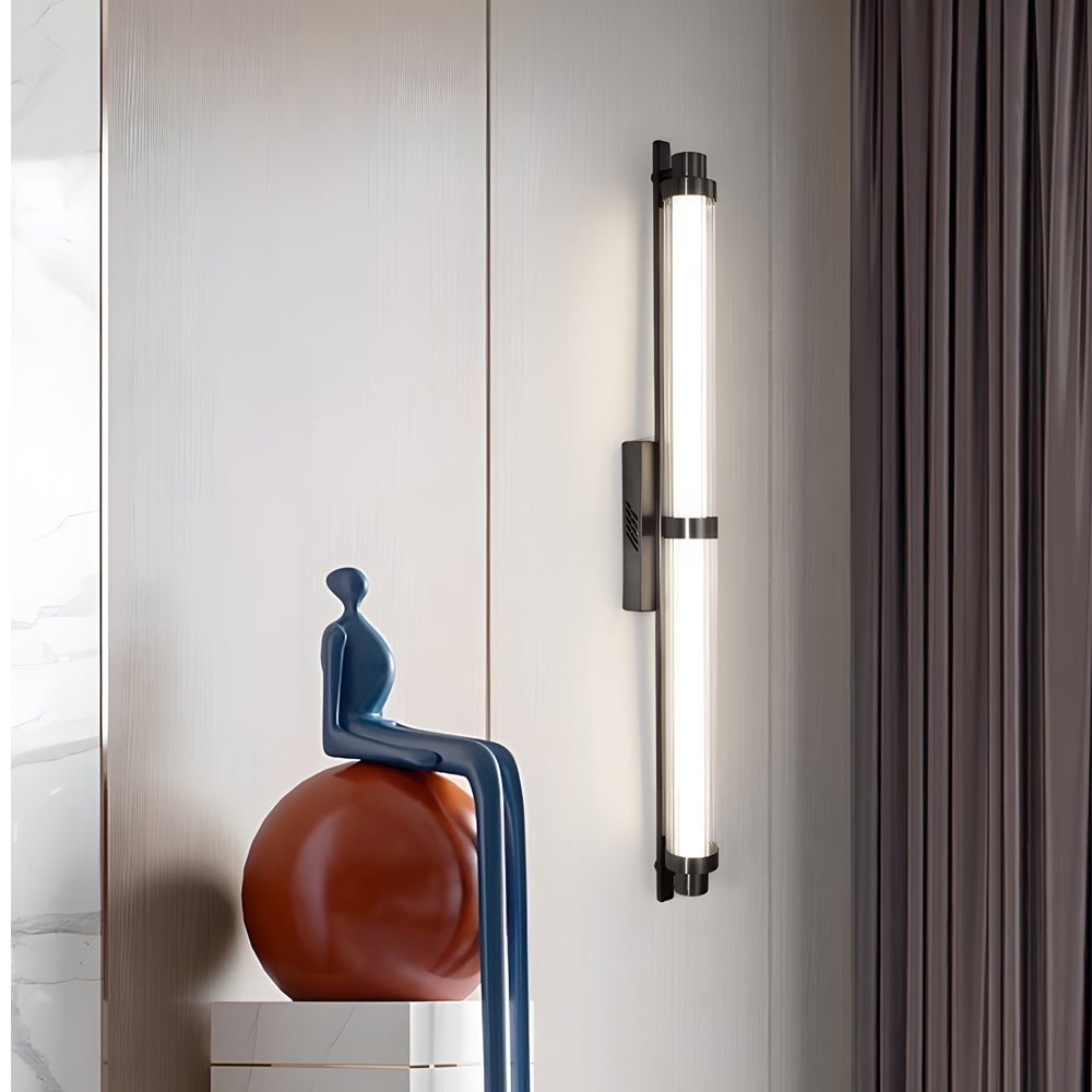 Modern LED Acrylic Tube Wall Sconce - Black Stainless Steel