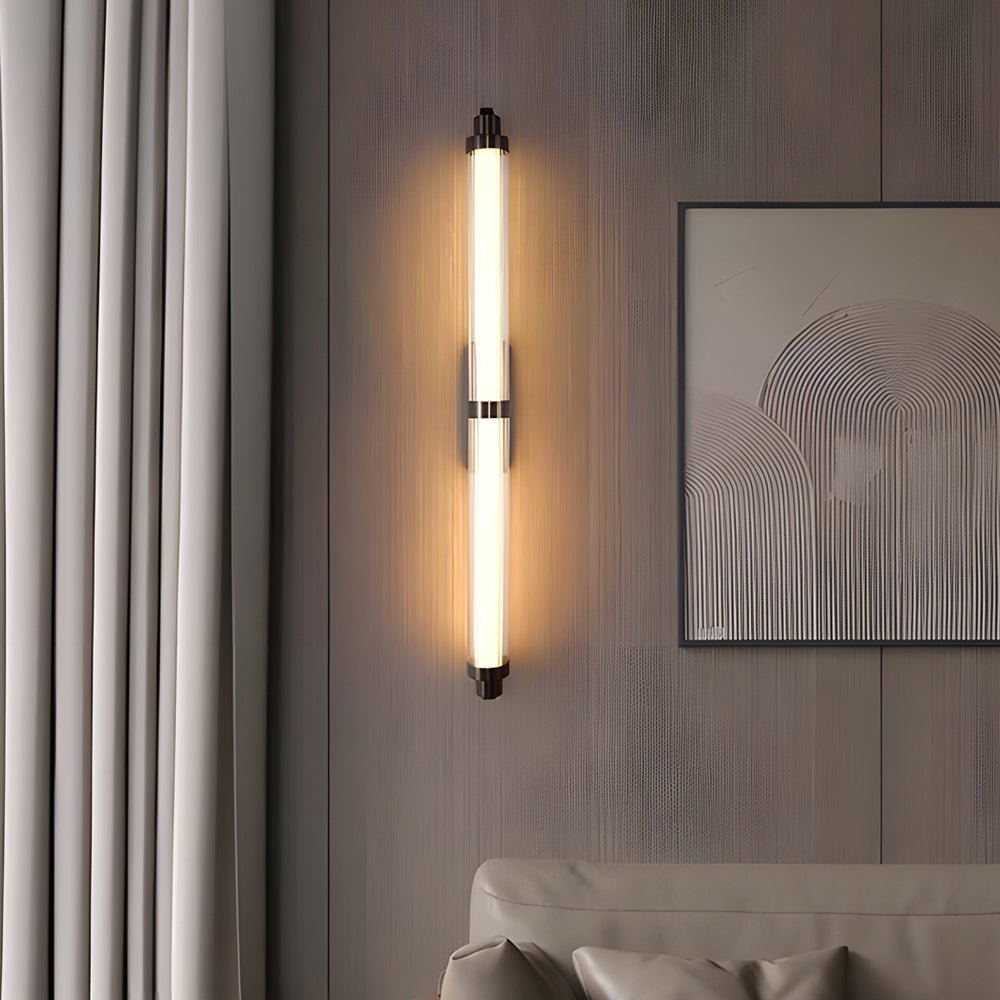 Modern LED Acrylic Tube Wall Sconce - Black Stainless Steel