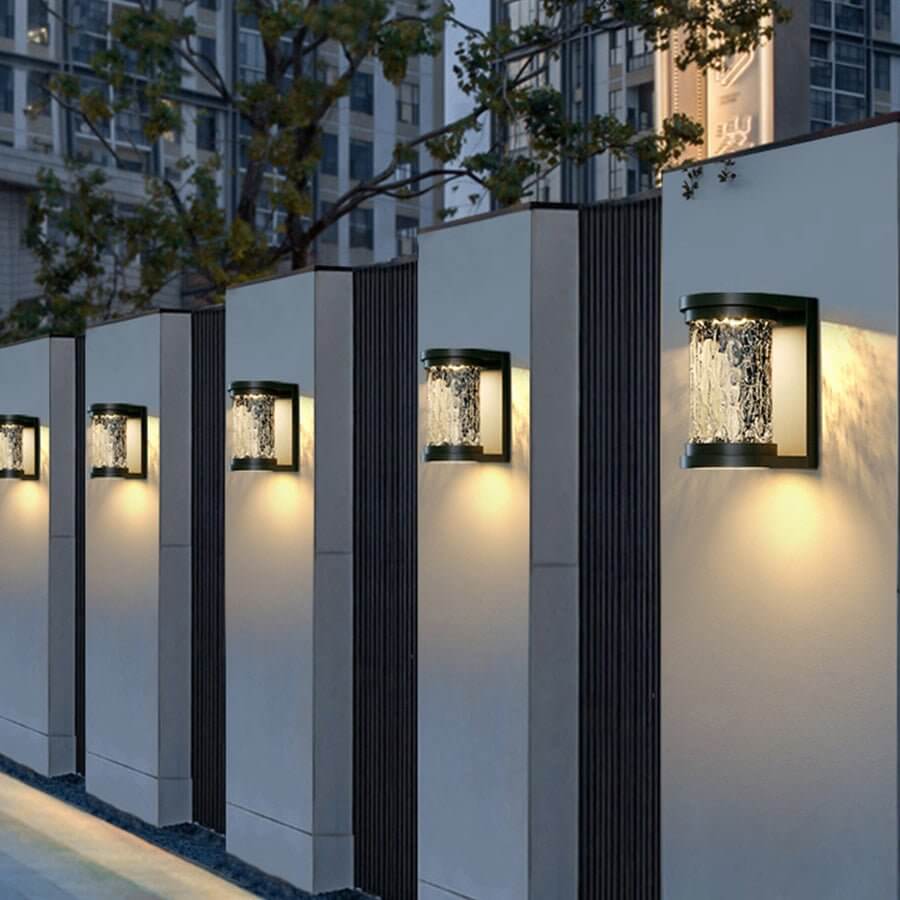 Modern Cylindrical Glass LED Outdoor Wall Light