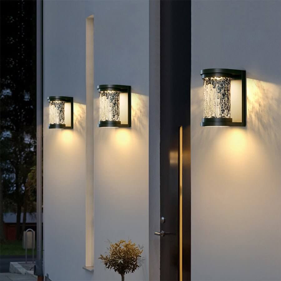 Modern Cylindrical Glass LED Outdoor Wall Light