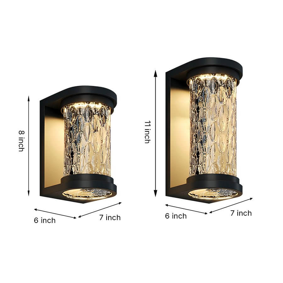 Modern Cylindrical Glass LED Outdoor Wall Light