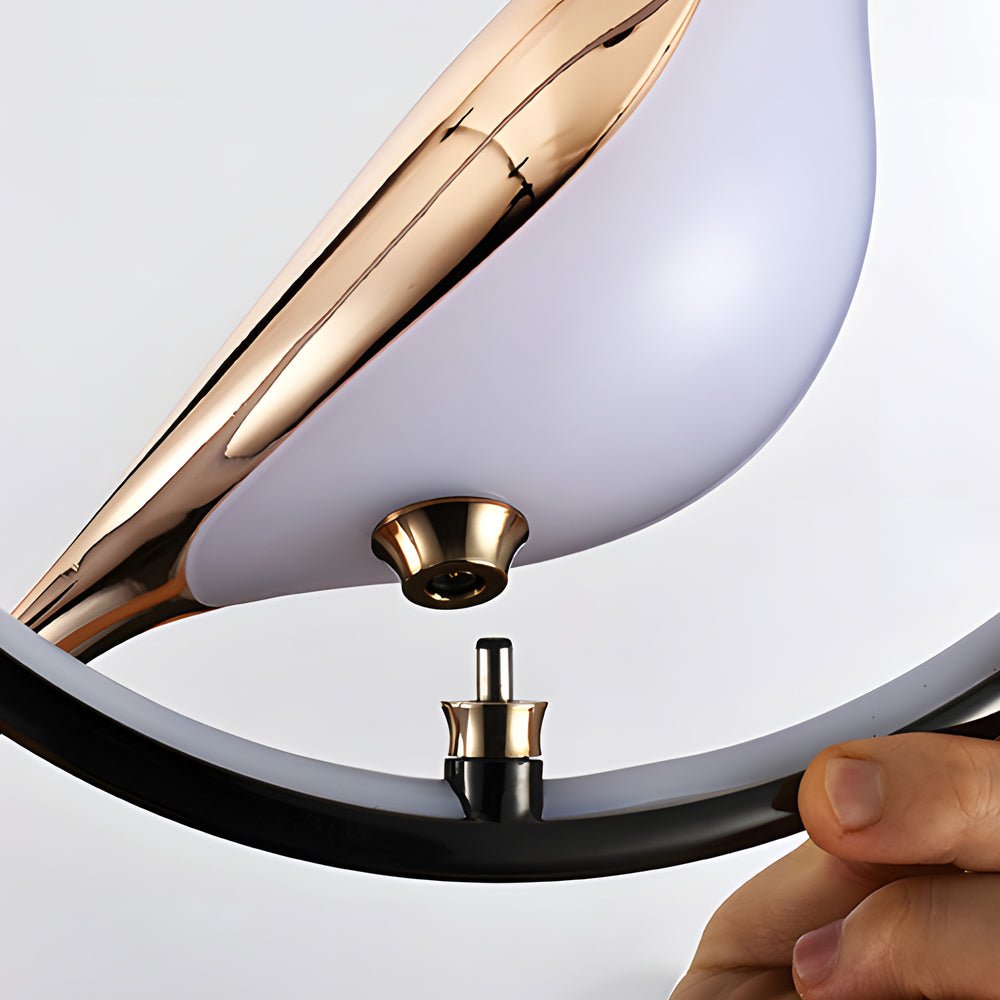 Modern Bird Pendant Light - Circle/Oval Ring Design