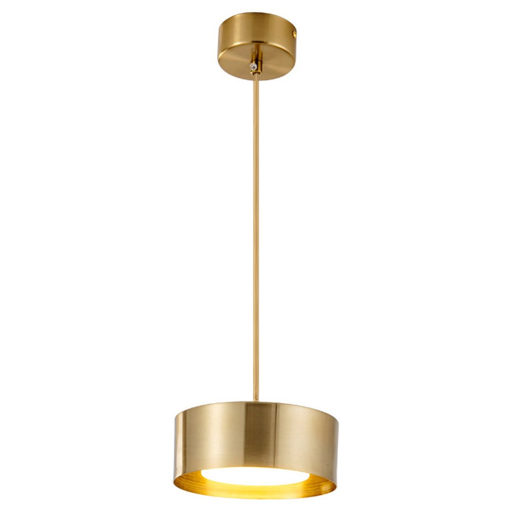 Modern Round Iron Pendant Light with Acrylic Shade