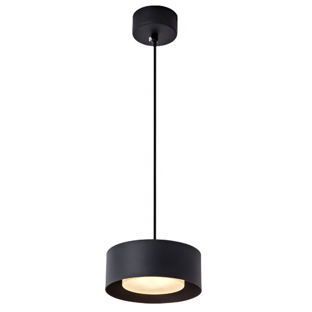 Modern Round Iron Pendant Light with Acrylic Shade