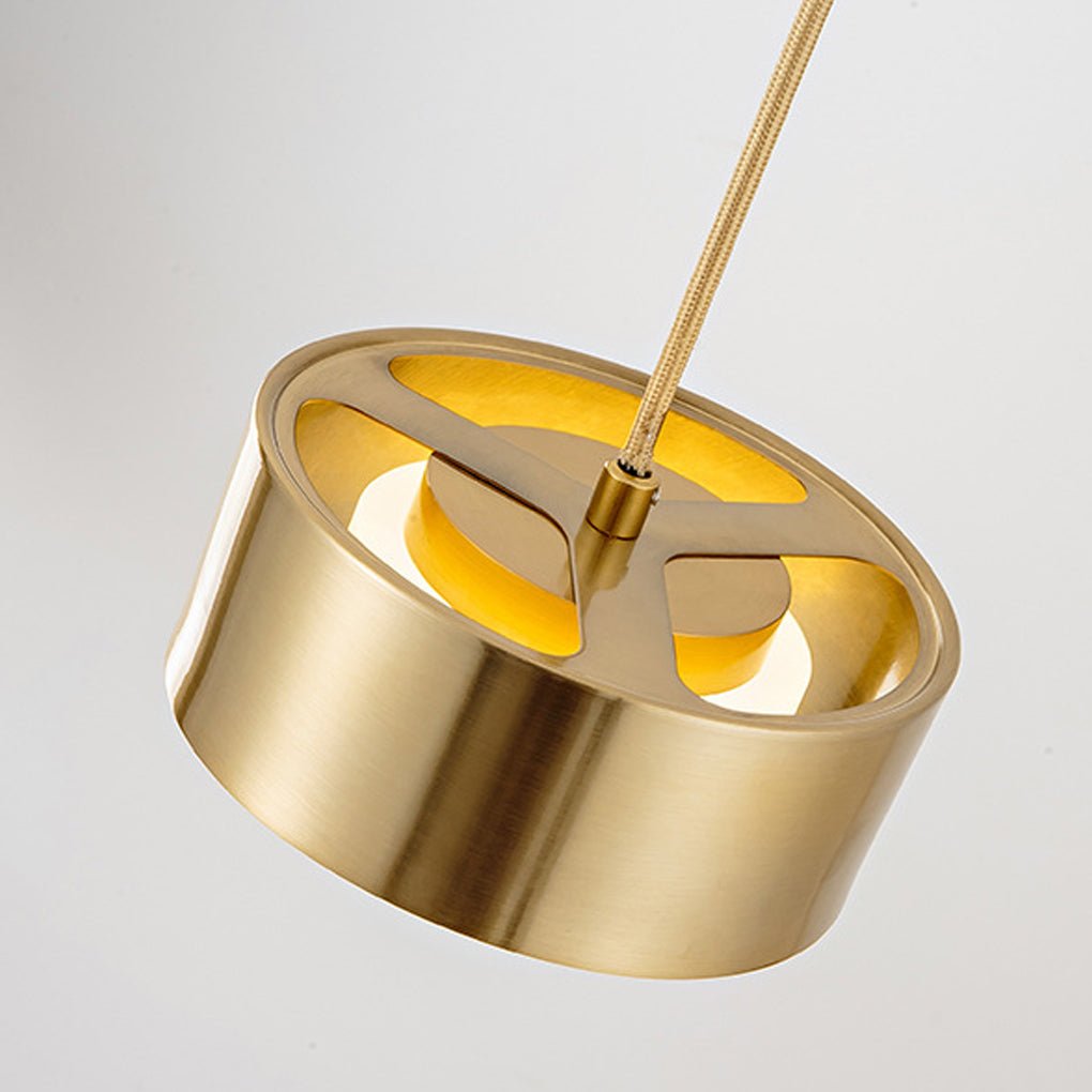 Modern Round Iron Pendant Light with Acrylic Shade
