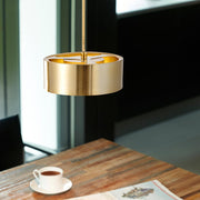 Modern Round Iron Pendant Light with Acrylic Shade