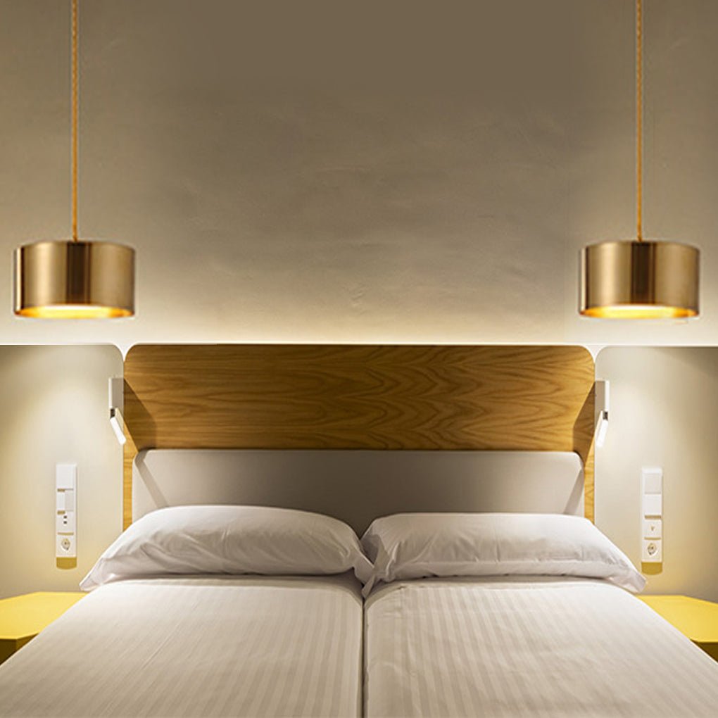 Modern Round Iron Pendant Light with Acrylic Shade