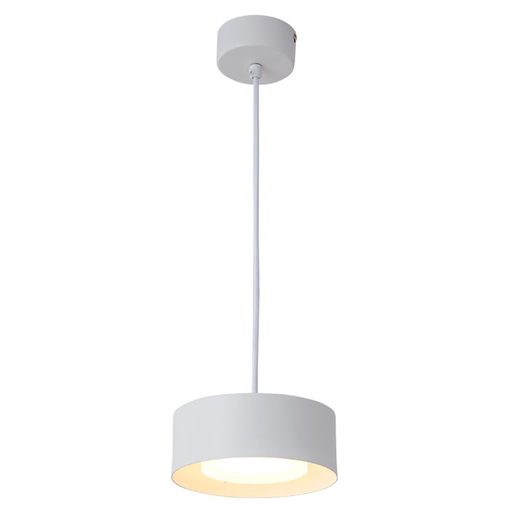 Modern Round Iron Pendant Light with Acrylic Shade