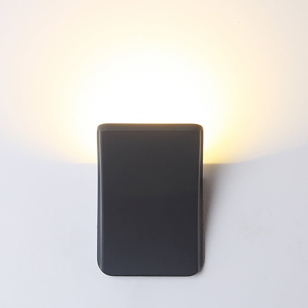 Modern LED Outdoor Wall Light - Black Aluminum & Glass Sconce