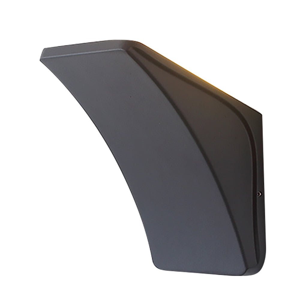 Modern LED Outdoor Wall Light - Black Aluminum & Glass Sconce