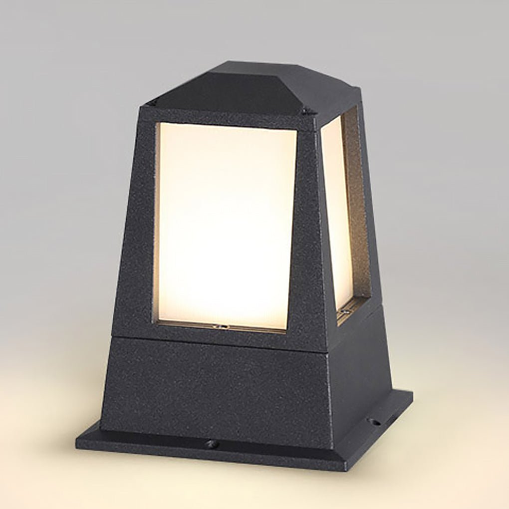 Modern Outdoor LED Post Light – Sand Gray Aluminum – 12W 3000K