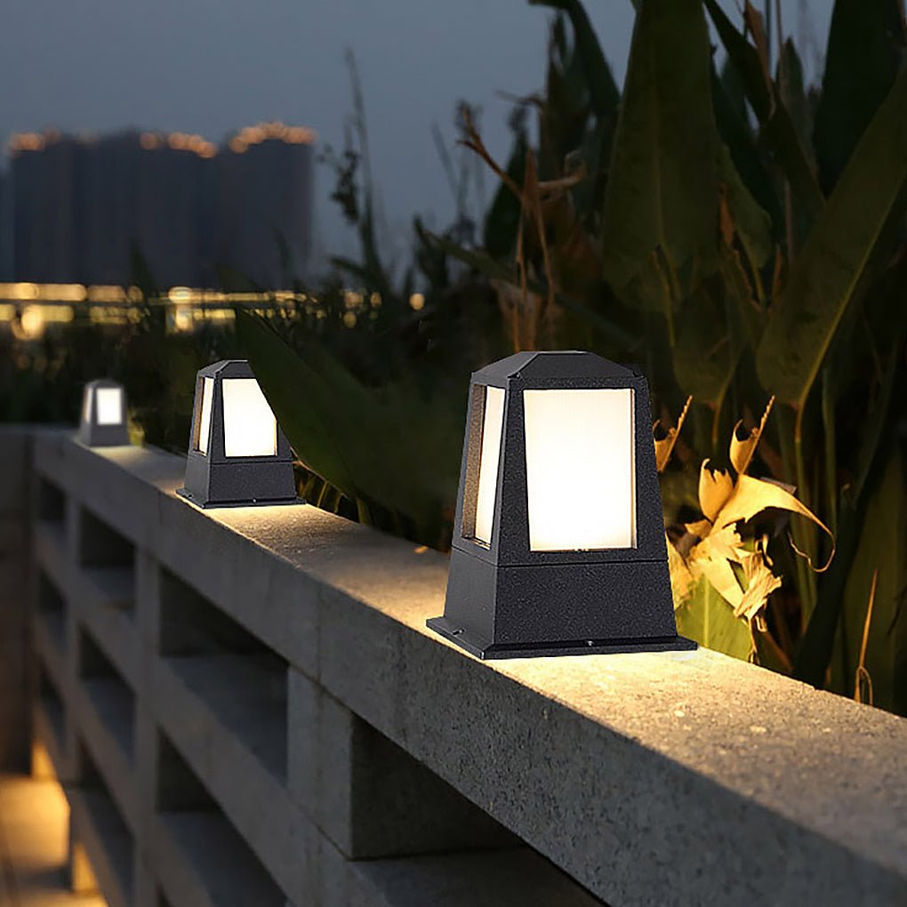 Modern Outdoor LED Post Light – Sand Gray Aluminum – 12W 3000K
