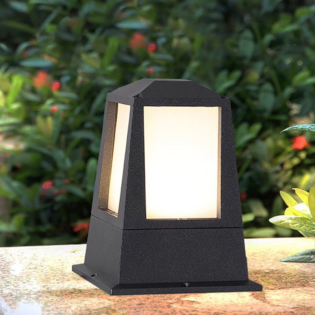 Modern Outdoor LED Post Light – Sand Gray Aluminum – 12W 3000K