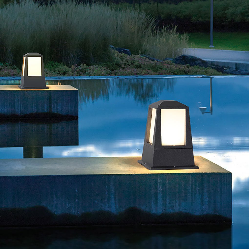 Modern Outdoor LED Post Light – Sand Gray Aluminum – 12W 3000K