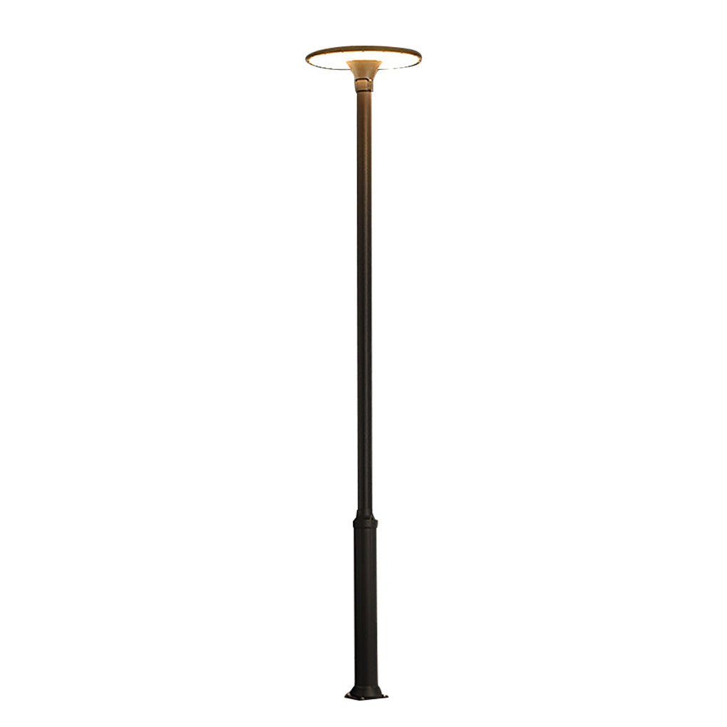 Modern Round LED Outdoor Pole Light - Waterproof Street Lamp Gray