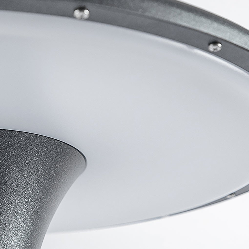 Modern Round LED Outdoor Pole Light - Waterproof Street Lamp Gray