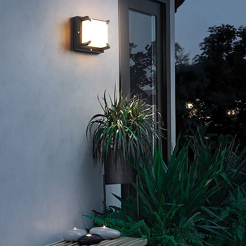 Modern Minimalist Outdoor LED Wall Light - Waterproof Black Aluminum
