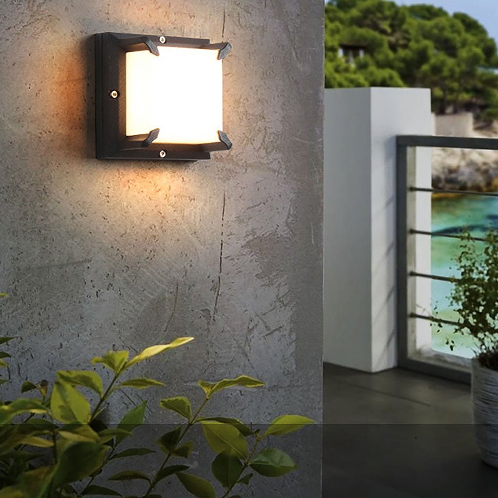Modern Minimalist Outdoor LED Wall Light - Waterproof Black Aluminum