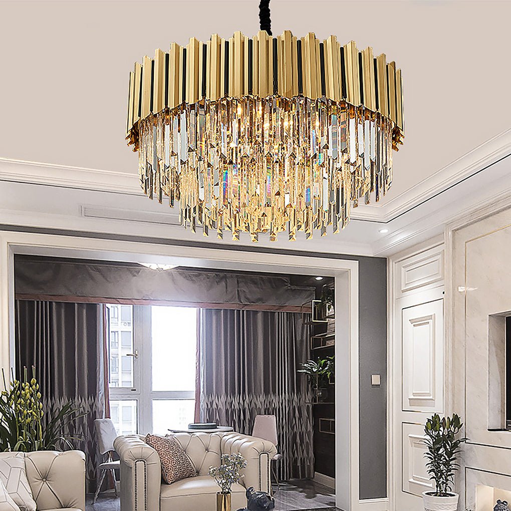Modern Crystal Chandelier with Geometric Design | LED E14