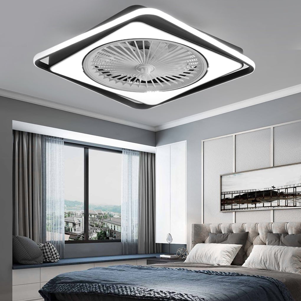 Modern Bladeless Ceiling Fan Light with Stepless Dimming