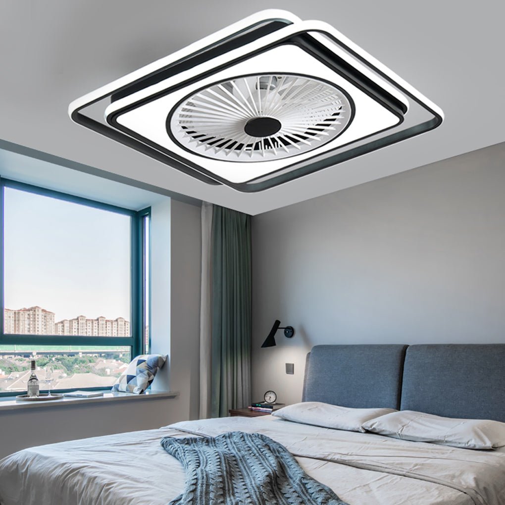 Modern Bladeless Ceiling Fan Light with Stepless Dimming