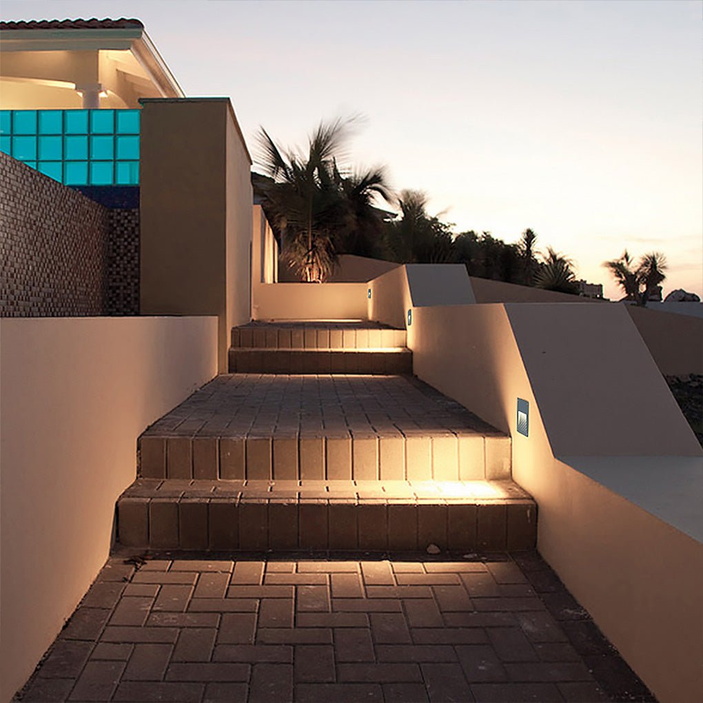 Minimalist Recessed LED Step Light Outdoor Waterproof Wall Mount