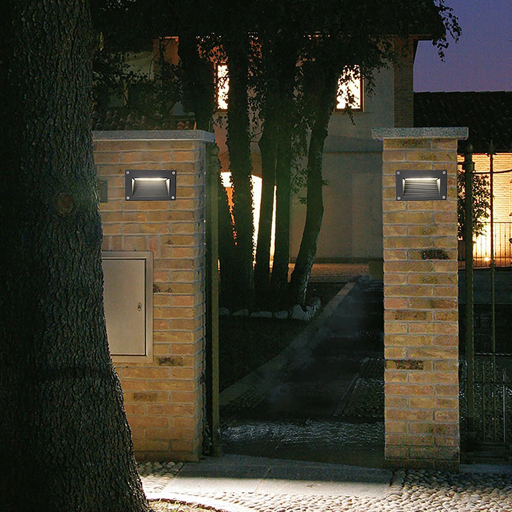Minimalist Recessed LED Step Light Outdoor Waterproof Wall Mount