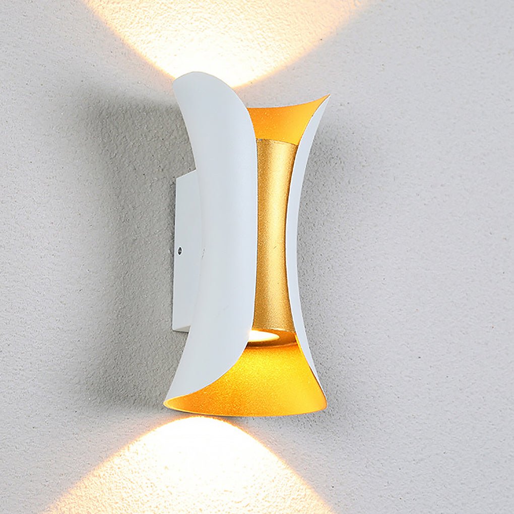 Modern Curved Waterproof LED Up Down Outdoor Wall Light