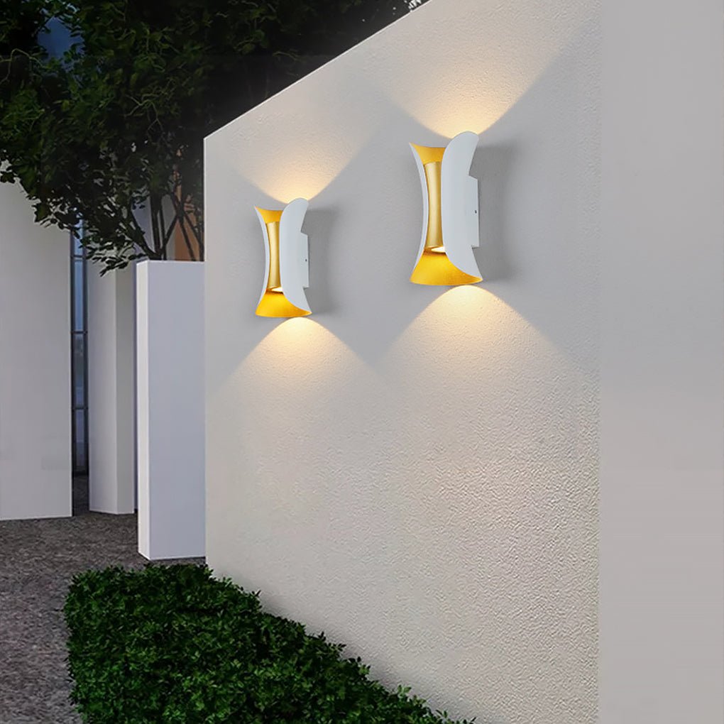 Modern Curved Waterproof LED Up Down Outdoor Wall Light