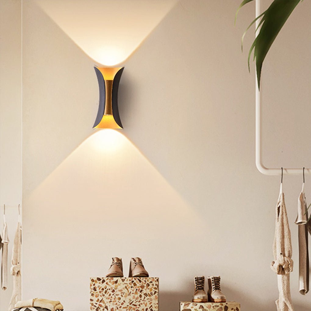 Modern Curved Waterproof LED Up Down Outdoor Wall Light