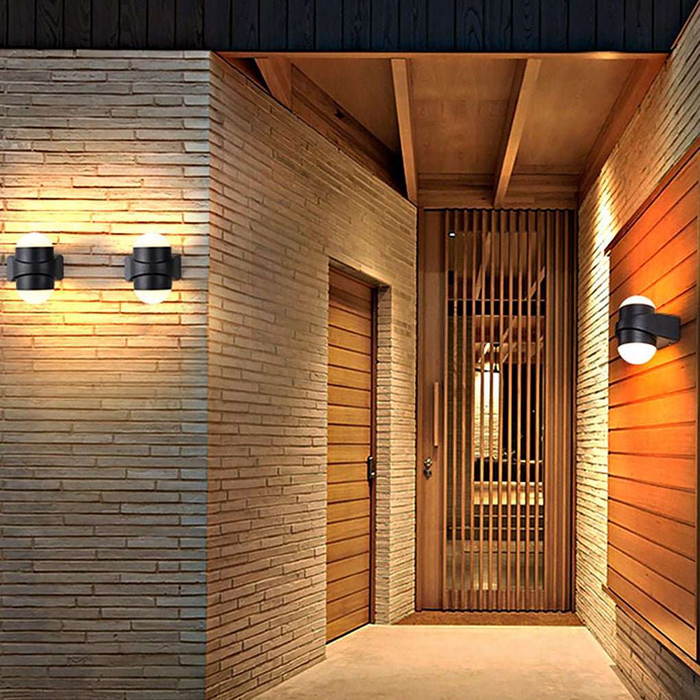 Modern Black Aluminum LED Up Down Outdoor Wall Sconce Waterproof