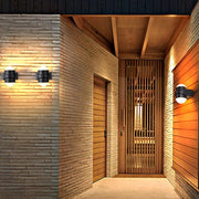 Modern Black Aluminum LED Up Down Outdoor Wall Sconce Waterproof