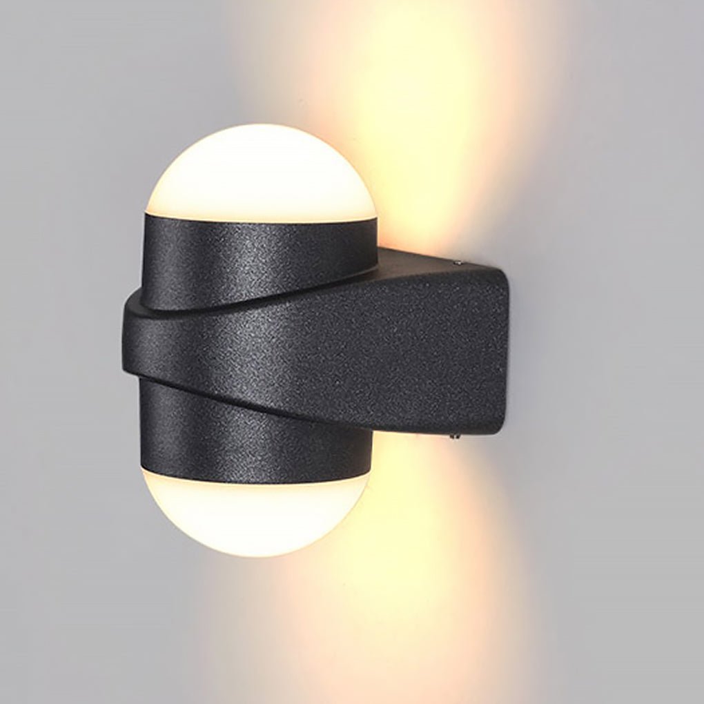 Modern Black Aluminum LED Up Down Outdoor Wall Sconce Waterproof