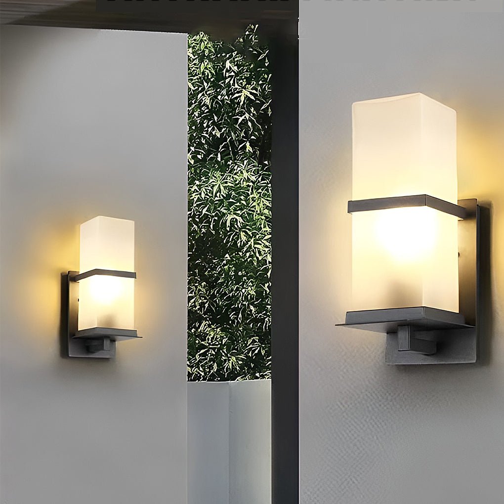 Industrial Waterproof Outdoor Wall Sconce Aluminum Glass LED