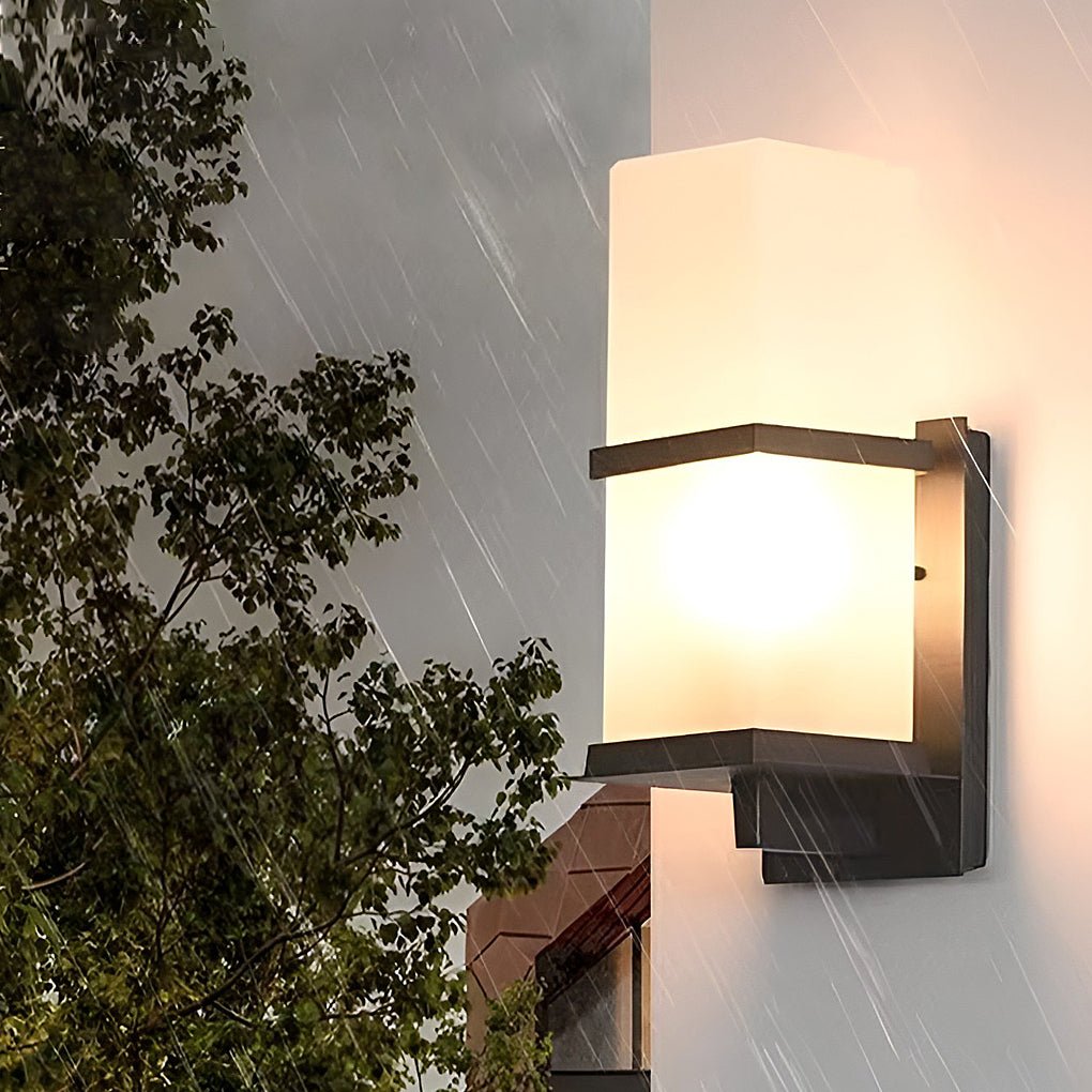 Industrial Waterproof Outdoor Wall Sconce Aluminum Glass LED