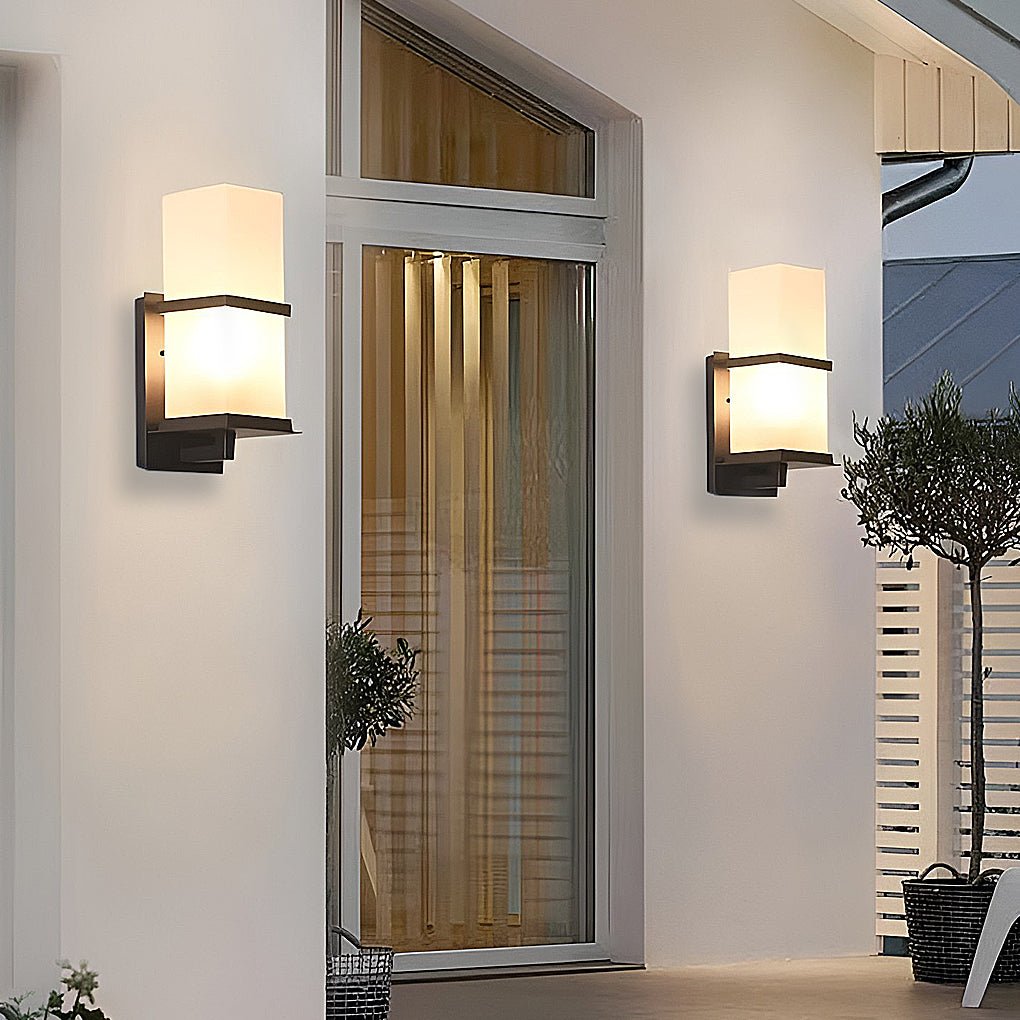 Industrial Waterproof Outdoor Wall Sconce Aluminum Glass LED