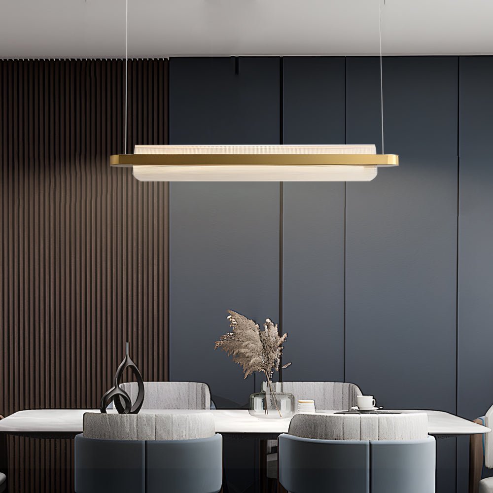 Modern Wave Linear Suspension Lamp Acrylic Island Light