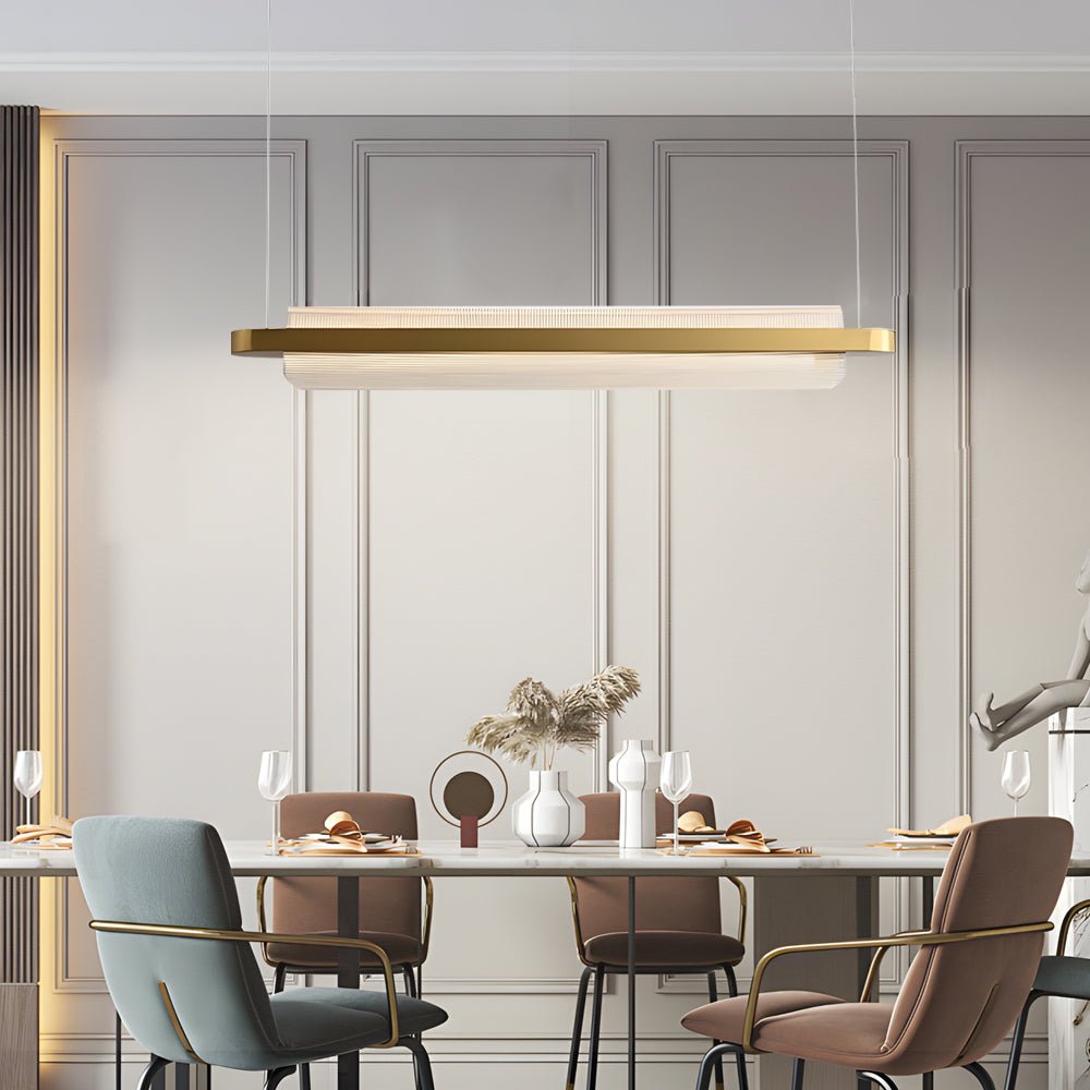 Modern Wave Linear Suspension Lamp Acrylic Island Light
