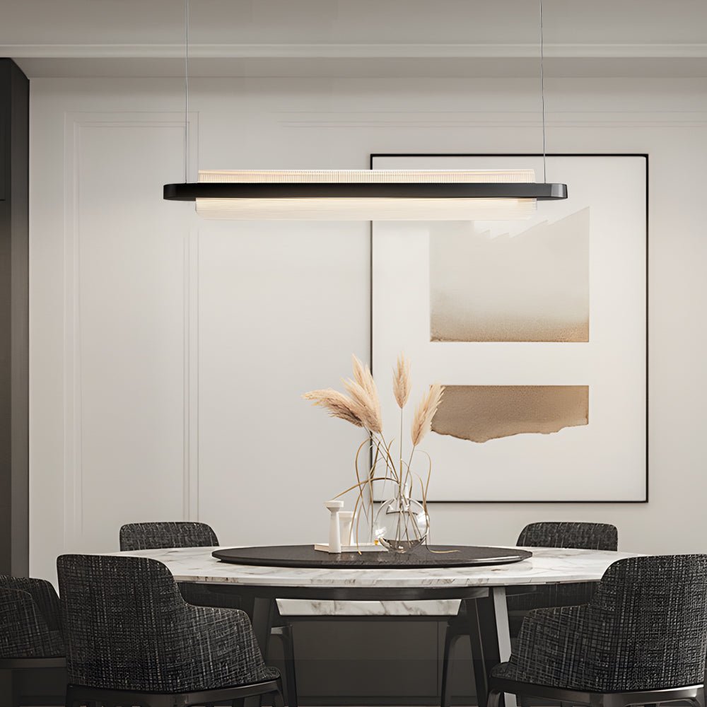 Modern Wave Linear Suspension Lamp Acrylic Island Light