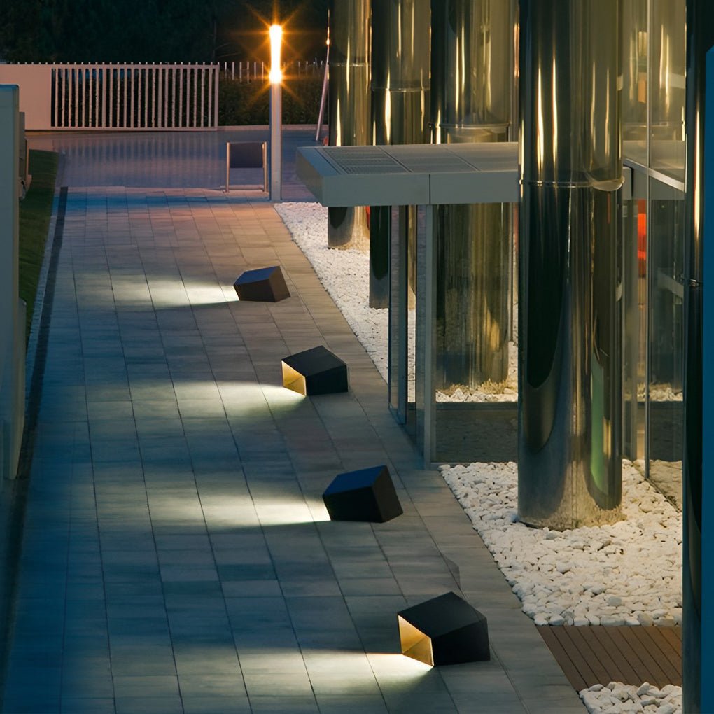 Geometric Cube Outdoor Landscape Light Stainless Steel LED Path