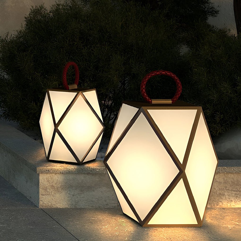 Modern Geometric Outdoor Post Light Pillar Lantern Stainless Steel